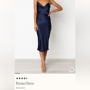 Elegant Navy Blue Slip Dress